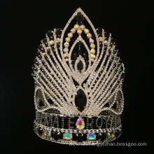 Full Round  Wedding Crown  Pageant Crown With Big Rhinestone AB